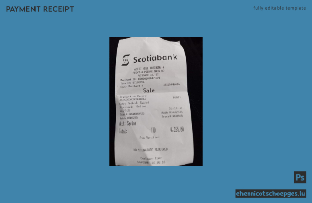 Vorschau einer Zahlungsbestätigung der Scotiabank Kanada